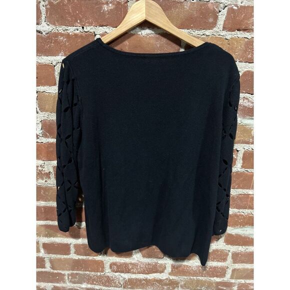 Roz and Ali Sweater Womens Plus 2X Black Rayon Blend - Picture 3 of 4